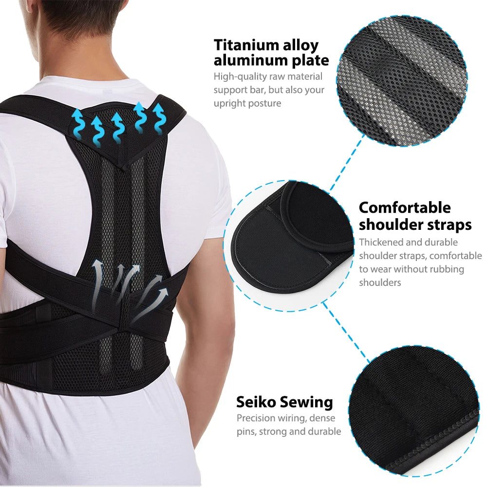 PosturePro Adjustable Back Support Brace